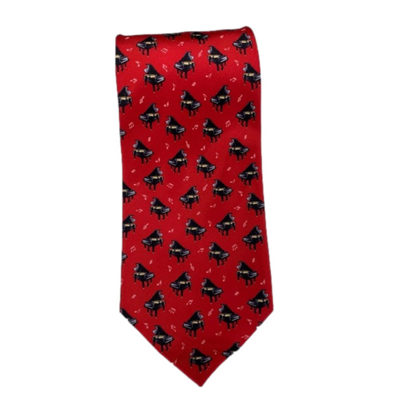 𝅺Alynn  I Red Piano NeckTie - Picture 1 of 5